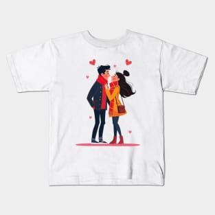 Valentine Romantic couple love birds Kids T-Shirt